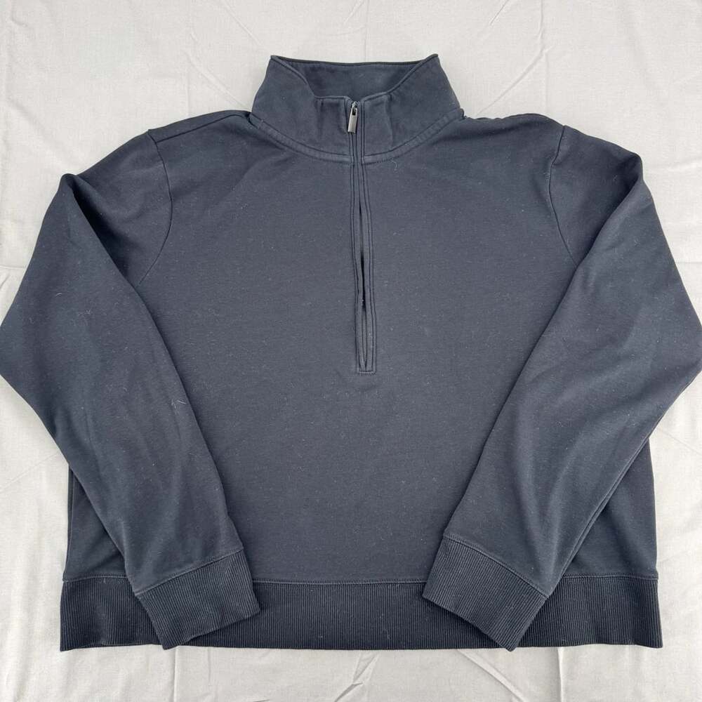 Travismathew 1/4-Zip Pullover Sweatshirt XL Black Mock Neck Cotton